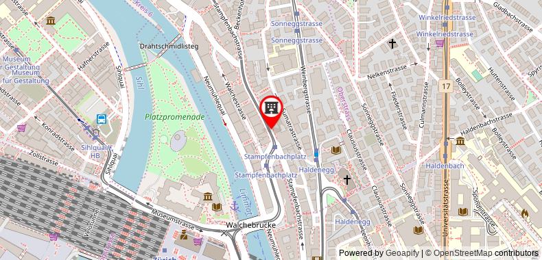 Bản đồ đến Khách sạn Mgallery Continental Zurich