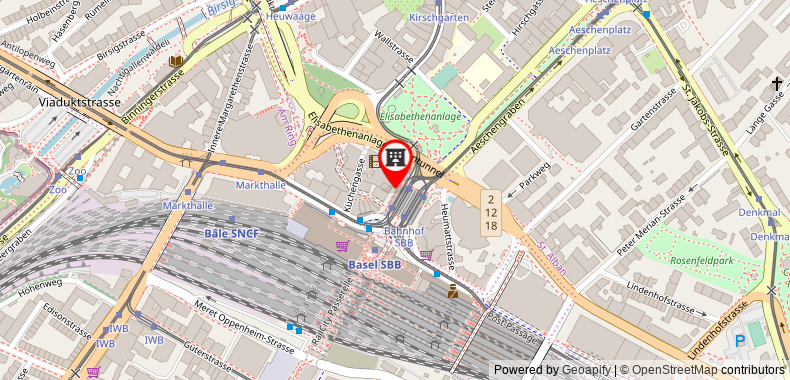 Bản đồ đến Khách sạn Euler Basel