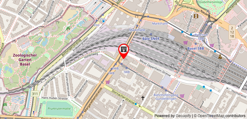 Bản đồ đến Khách sạn Ibis Basel Bahnhof