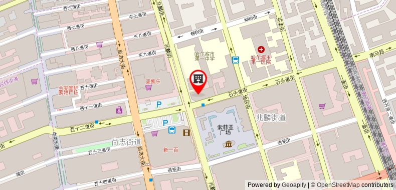 在地图上查看格林豪泰哈爾濱市中央大街商務酒店