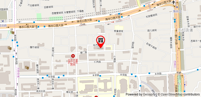 在地图上查看北京前門建國飯店