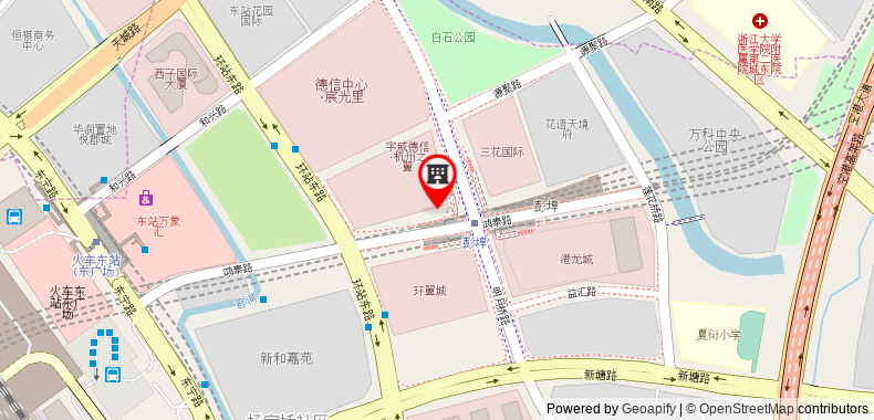 在地图上查看杭州東站智選假日酒店