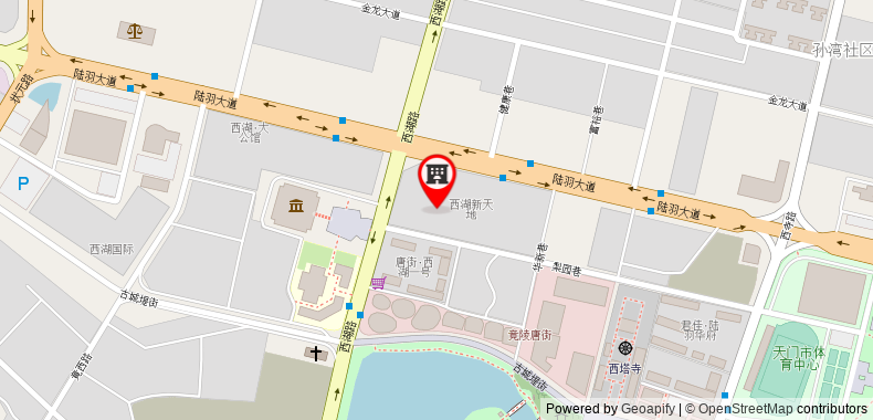 Bản đồ đến Khách sạn Thank Inn Plus Hubei Tianmen City Zhuangyuan Road Xijiang
