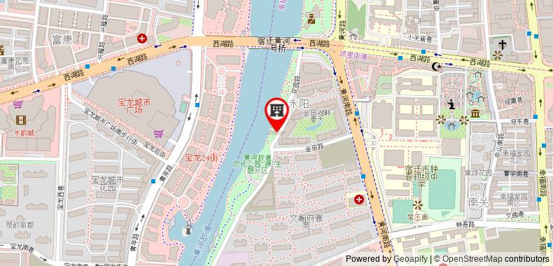 Bản đồ đến Khách sạn GreenTree Inn JiangSu SuQian XiHu Road BaoLong Plaza JinYing Business