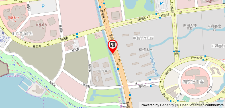 Bản đồ đến Yo07-金鸡湖 诚品书店 博览中心近地铁观景大床房