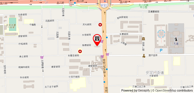 在地图上查看北京城市庭院客棧