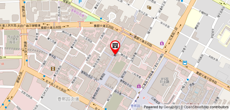 Mercure Chengdu Chunxi on maps