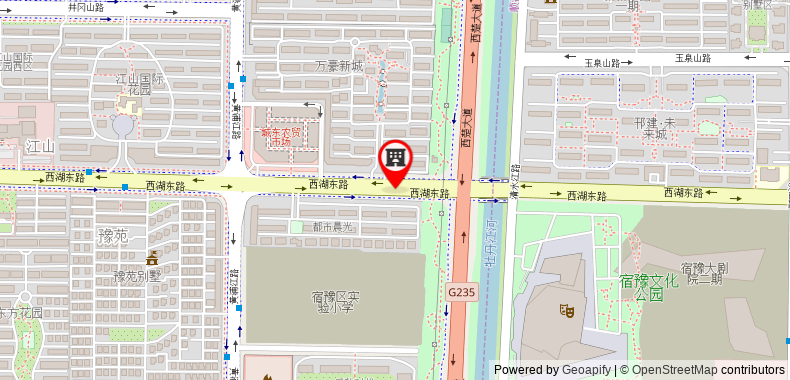 Bản đồ đến Khách sạn GreenTree Inn Jiangsu suqian suyu district education bureau express