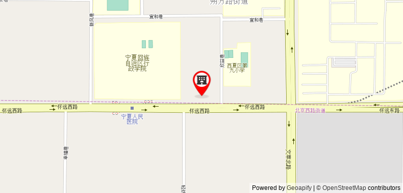 Bản đồ đến 7 Days Inn Yinchuan Huaiyuan West Road Branch