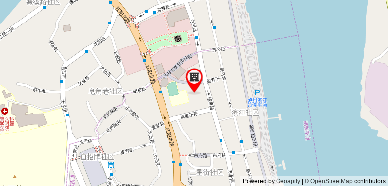 Bản đồ đến 7 Days Inn Luzhou Zhong Gu Lou Branch