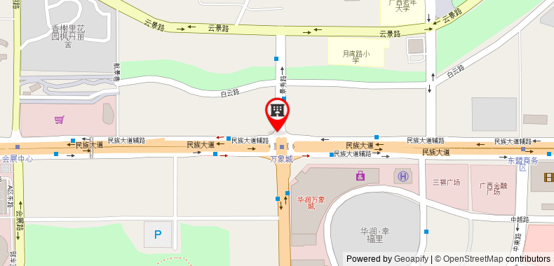 在地图上查看錦江之星品尚南寧萬象城地鐵站酒店