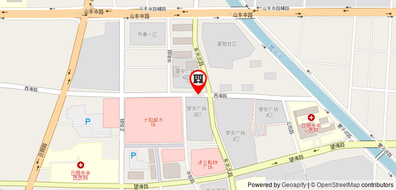 Bản đồ đến Khách sạn GreenTree Inn Rizhao Bus Terminal Station Business
