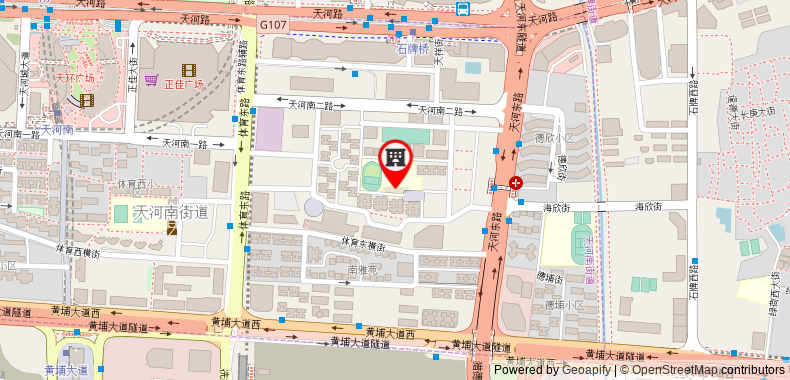 在地图上查看廣州正佳廣場萬豪酒店