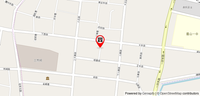 Bản đồ đến 7Days Inn Meishan Sansuci Xiaobeijie