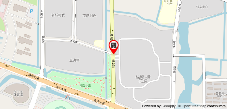 Bản đồ đến Khách sạn GreenTree Inn Zhoushan New Town