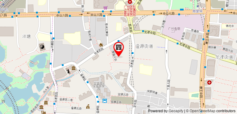 在地图上查看迎商酒店 - 廣州中山八地鐵站店