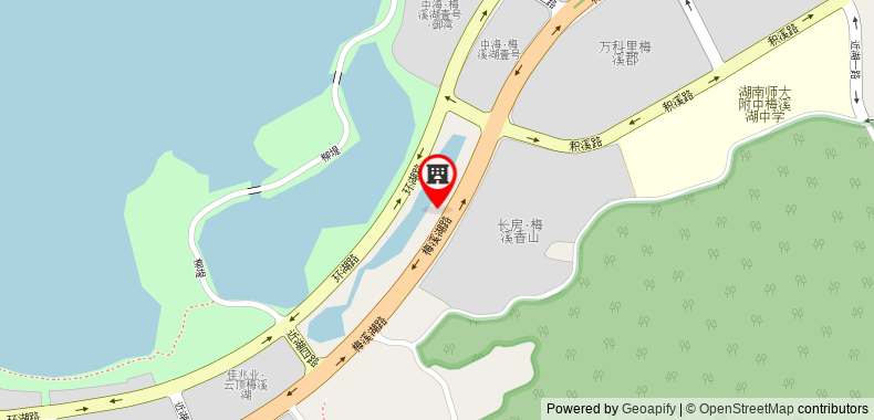 Bản đồ đến The Meixi Lake, Changsha Marriott Executive Apartments