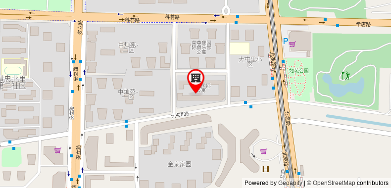 在地图上查看北京中奧凱富國際酒店