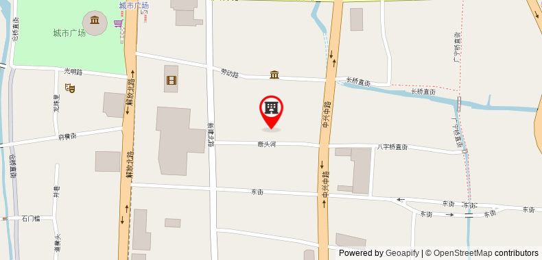 Bản đồ đến Khách sạn GreenTree Inn Shaoxing North Jiefang Road Chengshi Square Shell