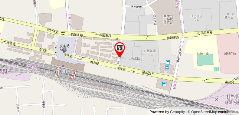在地图上查看7天連鎖酒店蚌埠火車站店