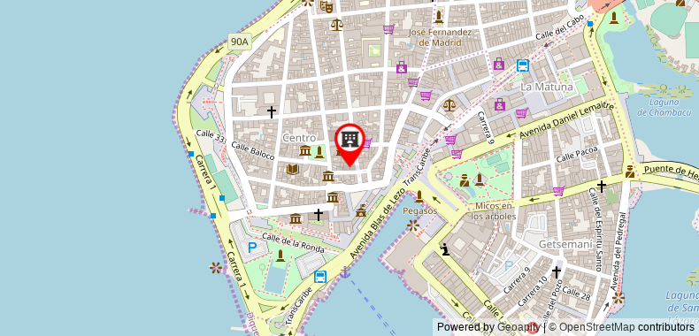 Bản đồ đến Khách sạn Movich Cartagena de Indias