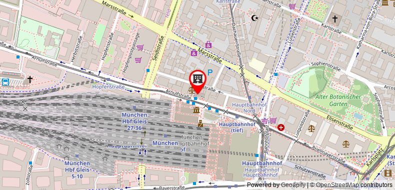 Bản đồ đến Khách sạn Sure by Best Western München Hauptbahnhof