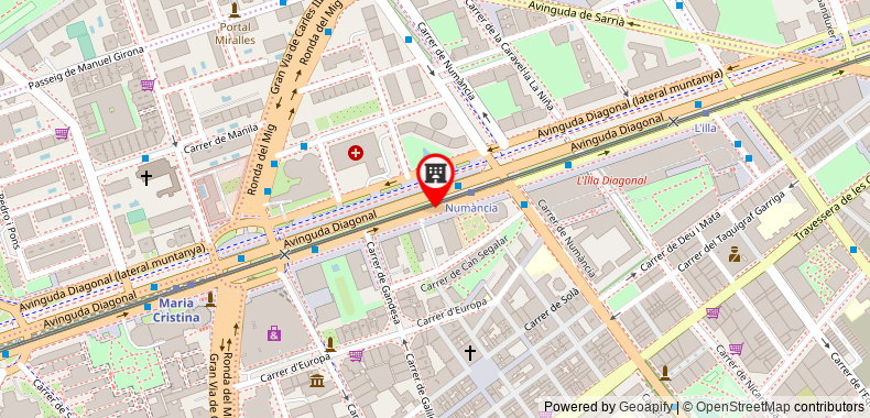 Hilton Barcelona Hotel on maps