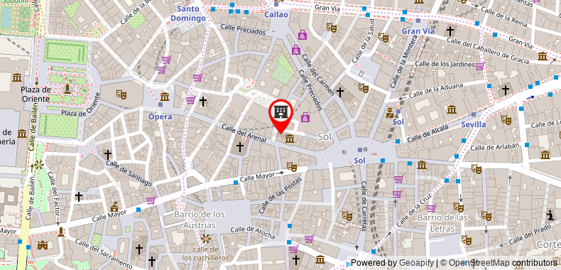 Bản đồ đến TOC Hostel Madrid