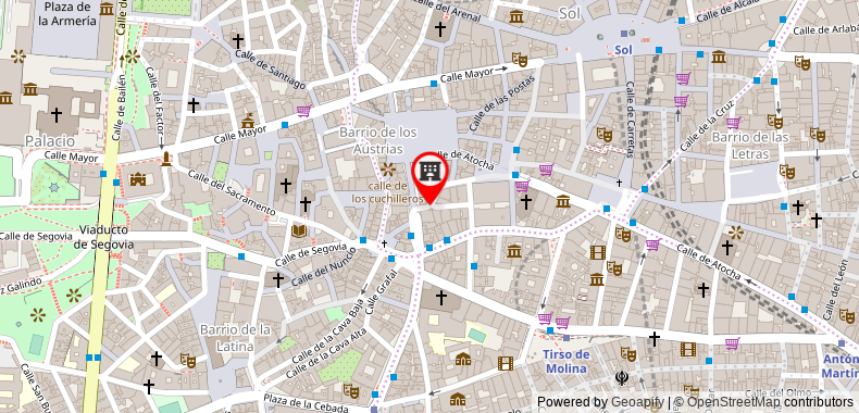 在地图上查看馬德里帽子旅館