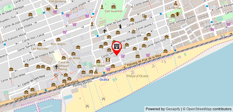 Bản đồ đến Tata's House, junto playa y Barcelona Centro