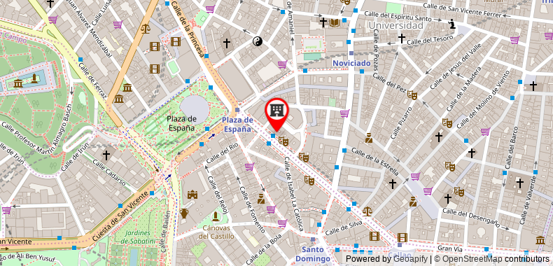 在地图上查看馬德里中心酒店-美利亞旗下酒店