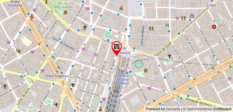 Bản đồ đến Khách sạn Zenit Valencia
