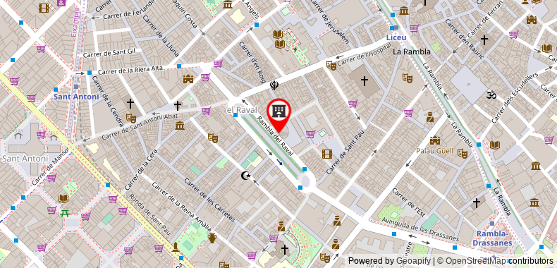 Bản đồ đến Khách sạn Barcelo Raval