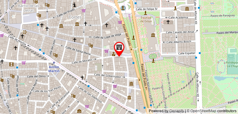 Bản đồ đến Hostal Bruna Paseo del Prado
