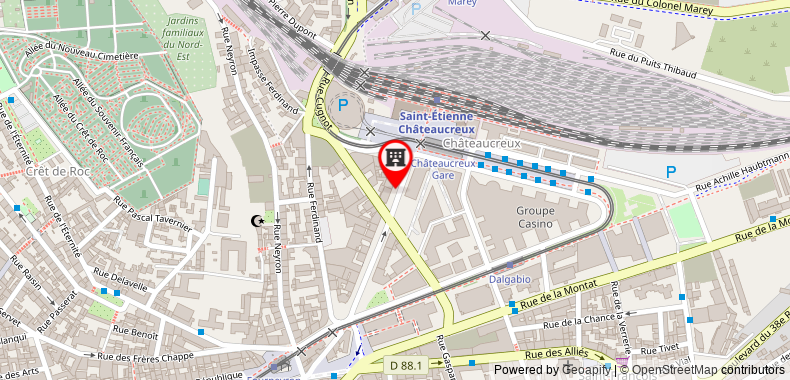 Terminus du Forez Saint-Etienne Centre on maps