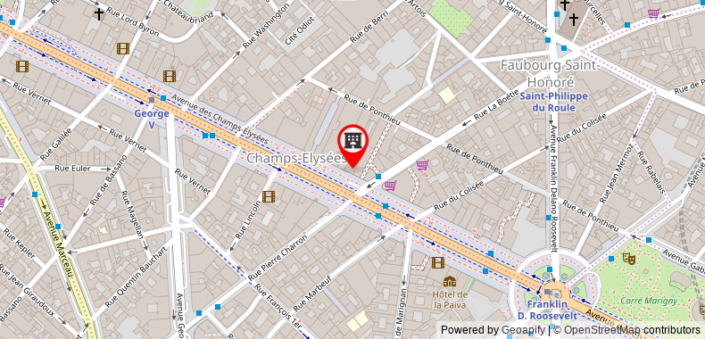 Paris Marriott Champs Elysees Hotel on maps