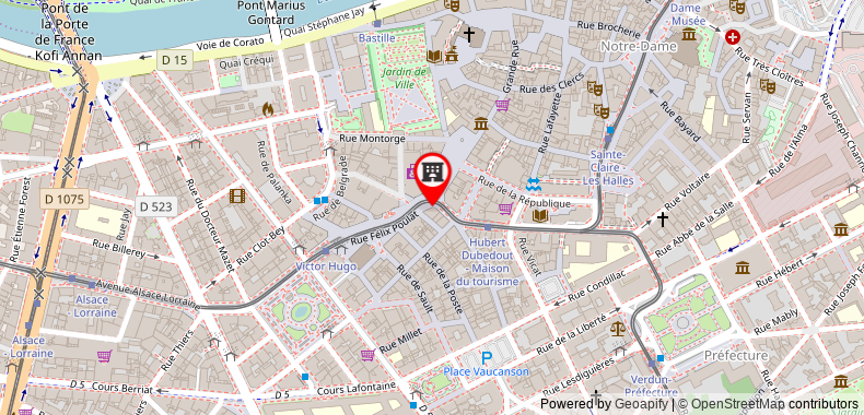 在地图上查看格勒諾布爾海柏中心歐洲酒店