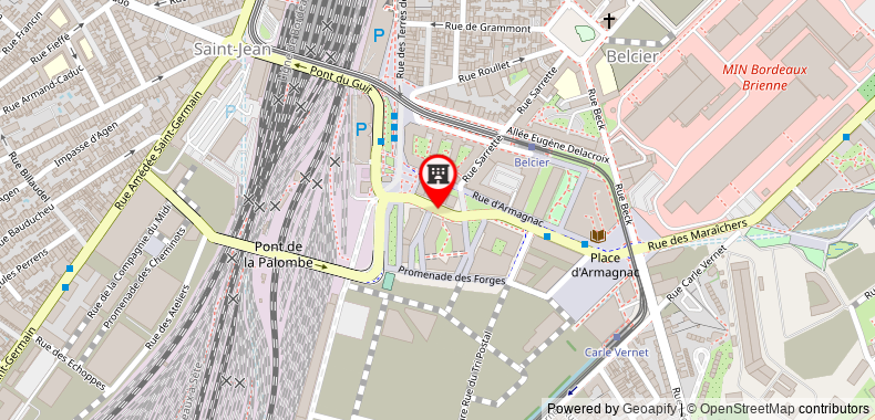 在地图上查看波爾多艾拉特朗提克鬱錦香酒店