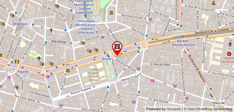 Bản đồ đến Khách sạn Avenir Montmartre