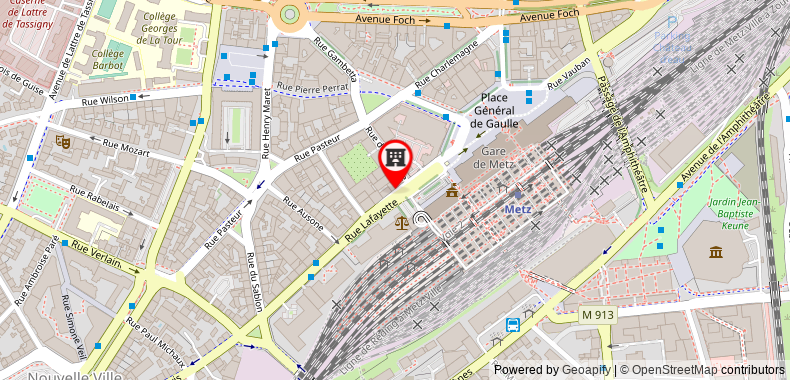 Bản đồ đến Khách sạn The Originals City, Moderne, Metz (Inter-)