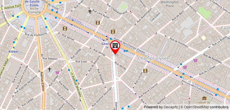 Bản đồ đến Khách sạn Barriere Le Fouquet's Paris