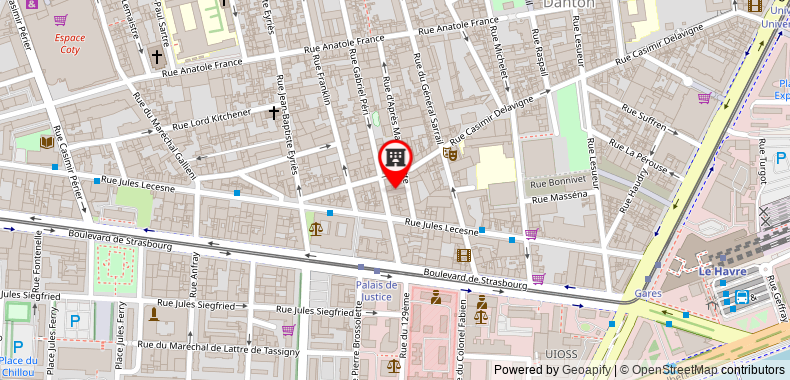 在地图上查看78平方米2臥室公寓 (勒阿弗爾市中心) - 有1間私人浴室