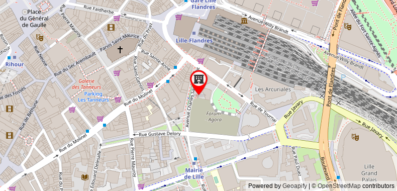 Bản đồ đến Ibis Lille Centre Gares
