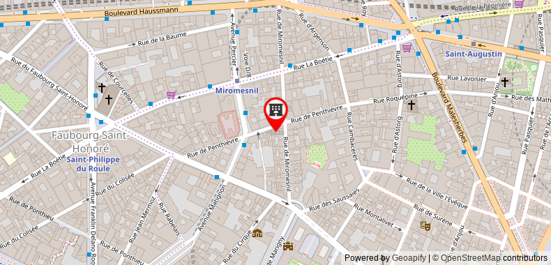 Paris Saint Honore Hotel on maps
