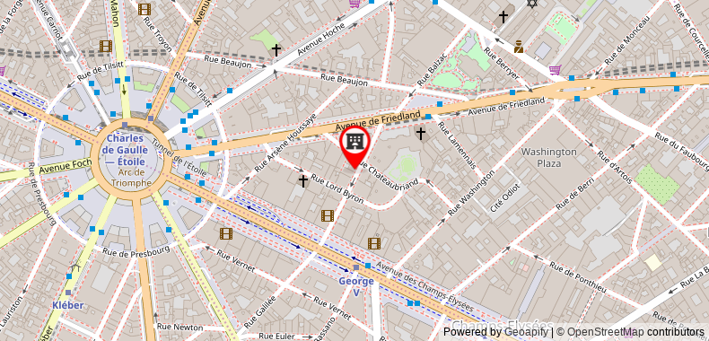Bản đồ đến Khách sạn de Vigny Champs Elysees Paris