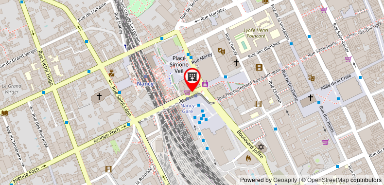 Bản đồ đến Khách sạn QUALYS- Nancy Centre