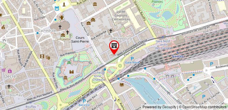 Bản đồ đến Khách sạn Adagio Nantes Centre Apart