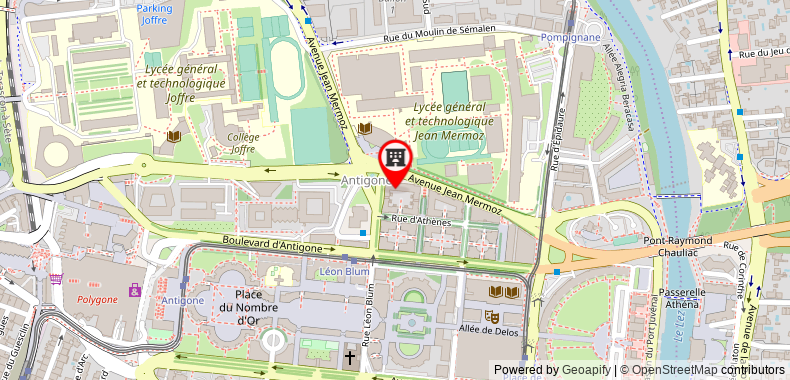 Bản đồ đến Khách sạn Kyriad Montpellier Centre - Antigone