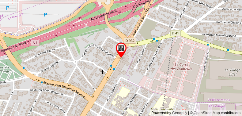 Bản đồ đến Kyriad Le Bourget Centre - Parc des Expositions