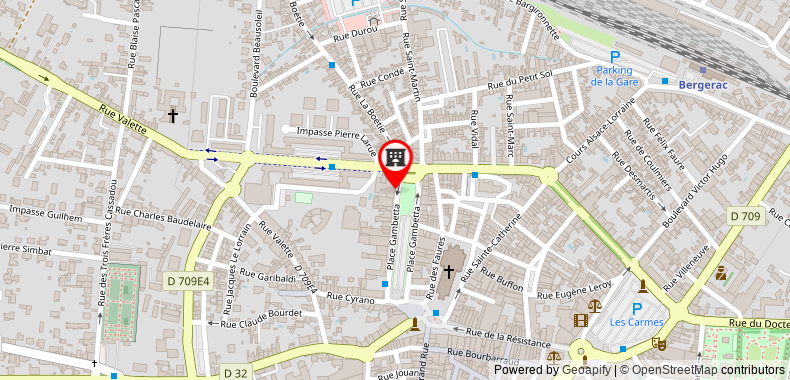 Bản đồ đến Khách sạn The Originals City, de Bordeaux, Bergerac (Inter-)